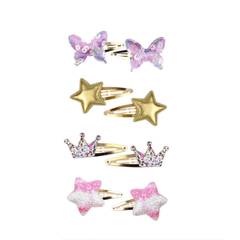 8Pack Sparkly Hair Barrettes Metal Snap Hair Clips Hair Accessories