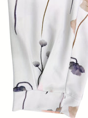 Floral Print Belted High Rise Trousers With Pockets