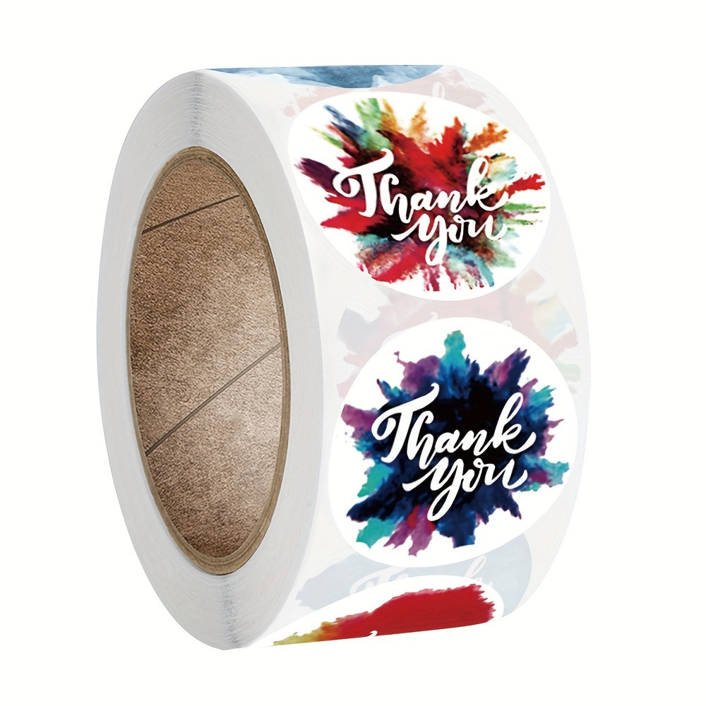 500pcs Round Floral Thank You Stickers Wedding Favors Envelope Seal Labels