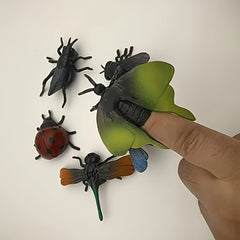 6pcs Soft Rubber Finger Puppet Insects Set for Interactive Play