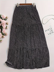  Paisley Print High Rise A-line Maxi Skirt