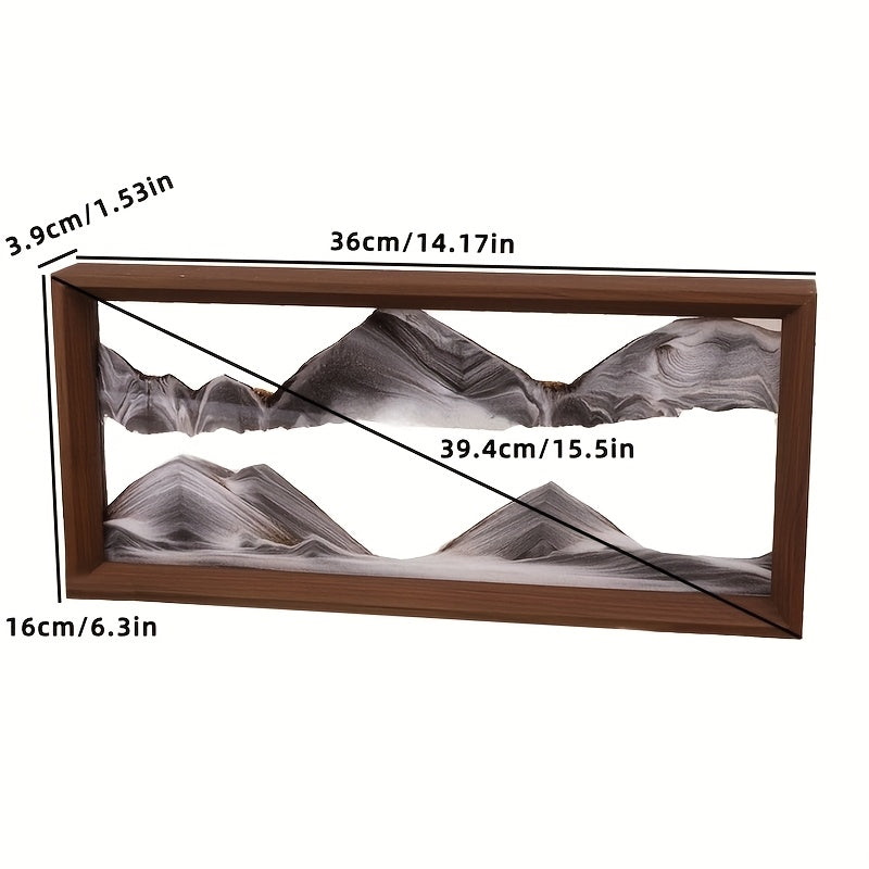15 Inch 3D Sand Art in Wooden Frame Tabletop Decor