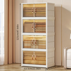 5 Tier Clothes Storage Drawer Plastic Box with Wheels Stackable Toys Basket
