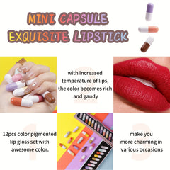 12 Colors Matte Waterproof Mini Lipstick Set for Women