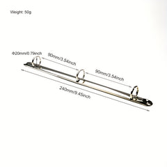 Metal Ring Binder Clips Silver 3 Detachable Buckle Loose leaf Binding