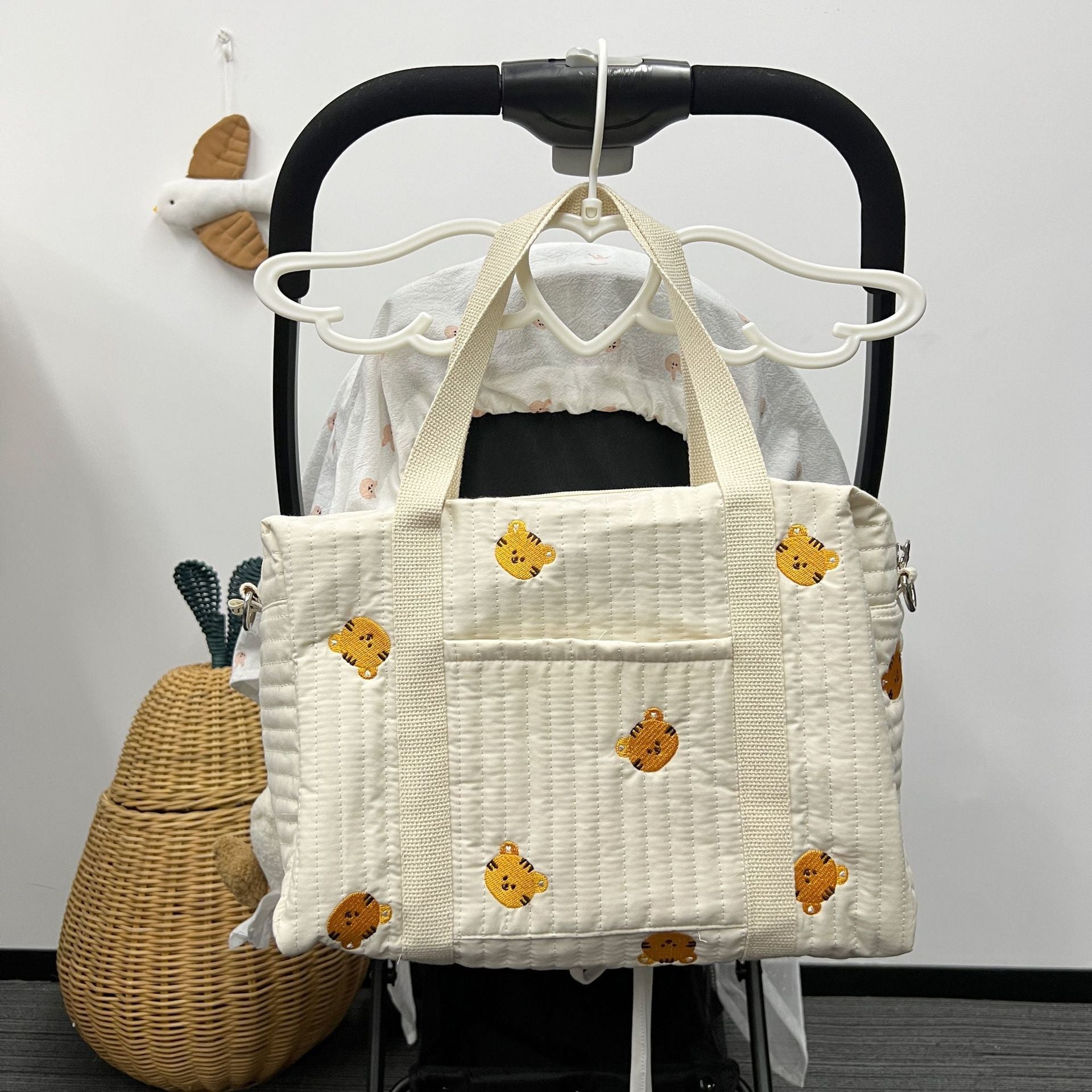 Mommy Bag Embroidery Satchel Outdoor Travel Baby Storage Bag