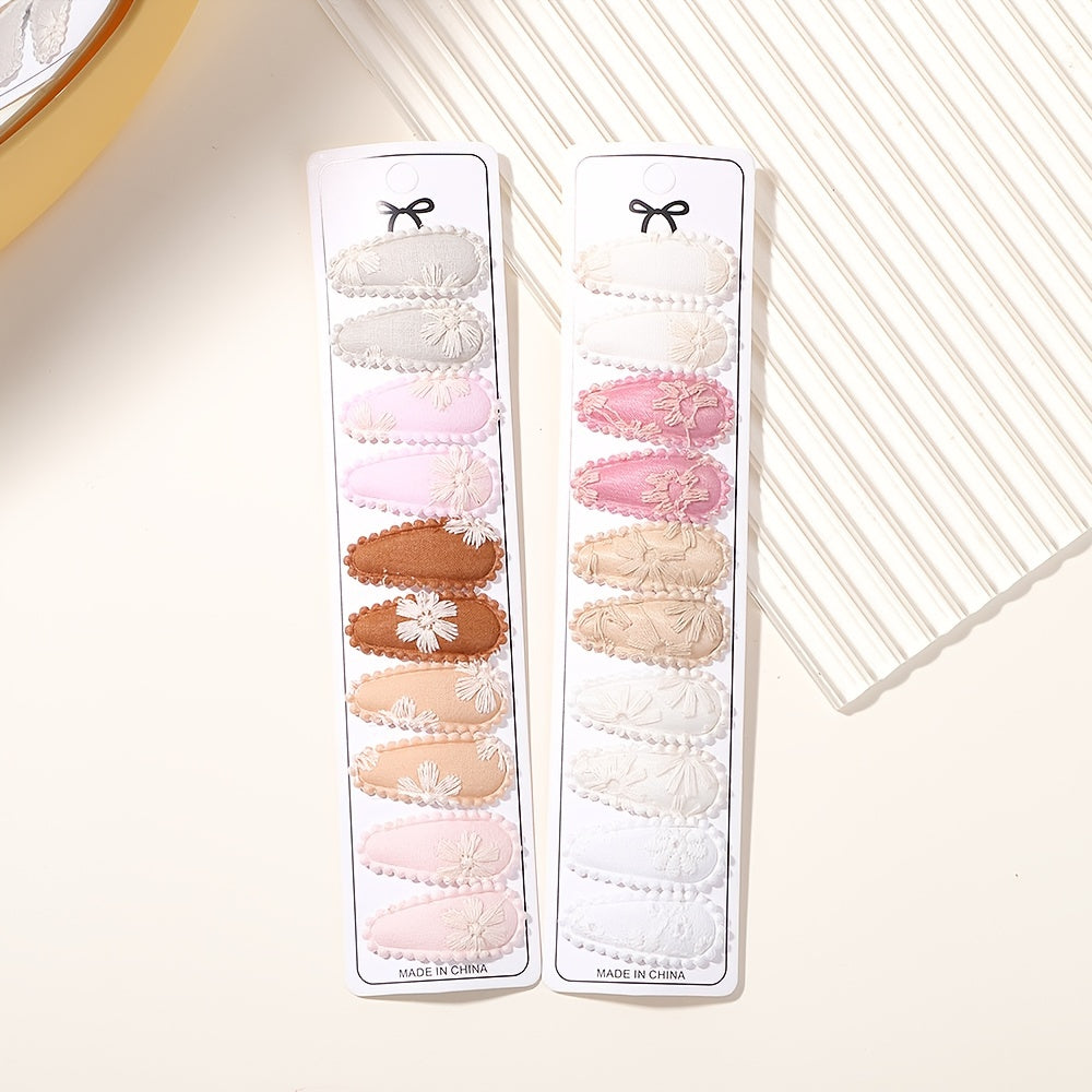 20 Pcs Baby Girls Water Drop Hair Clip Floral Headwear Accessories