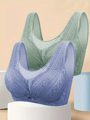 2pcs Lace Wireless Bras Women's Lingerie