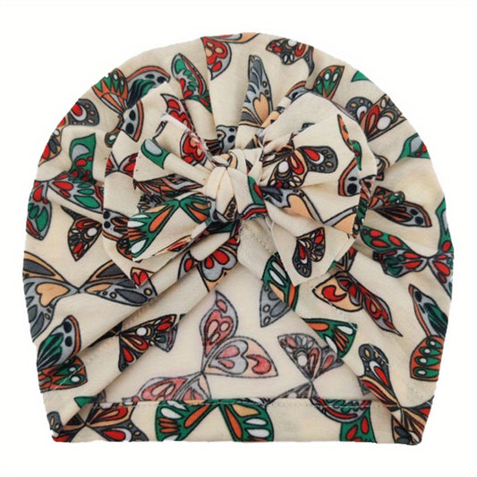 Breathable Floral Bow Tire Cap for Baby Girls and Boys