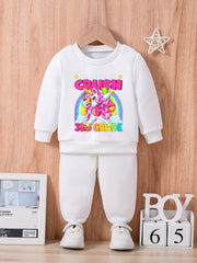 Baby Unicorn Casual Outfit Long Sleeve Sweatshirt Trousers Set