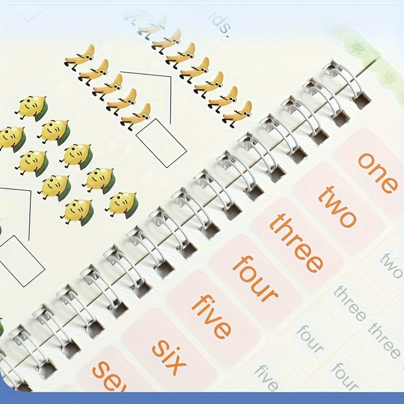 AOUDAI Practice Notebook Set for Preschoolers Alphabet Numbers Drawing
