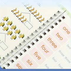 AOUDAI Practice Notebook Set for Preschoolers Alphabet Numbers Drawing
