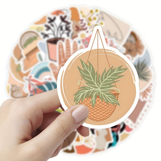 53pcs Boho Style Stickers for Laptops Journals Bottles Home Decor