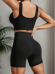 Yoga Tank Top & High Waist Shorts Set Women's Activewear