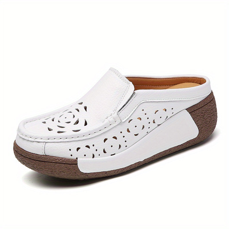 Women's Hollow Out Mules Slip On Platform Shoes