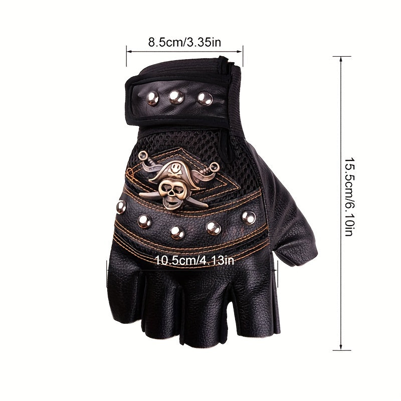 Men's Half Finger Riding Gloves, Anti-Skid & Breathable for Motorcycle, Bicycle