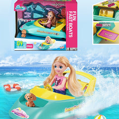 5 inch Doll Toy Set with Speedboat Accessories - Birthday Christmas Gift