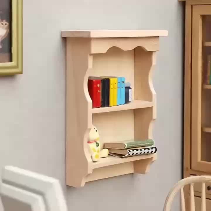 1:12 Scale Dollhouse Cabinet Shelf w/ Hanging Book Display Flat Back