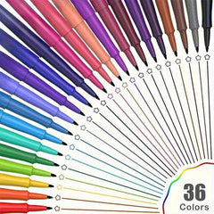 36 KING Ergonomic Gel Pens 0.35mm Fine Tip Bright Colors for Study Office Art