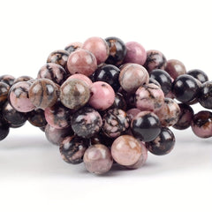 Natural Rhodonite Stones Beads Round Loose Beads DIY Jewelry Making 4-12mm