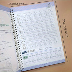 Reusable Artistic English Grooved Practice Workbook Multicolor Paper Material