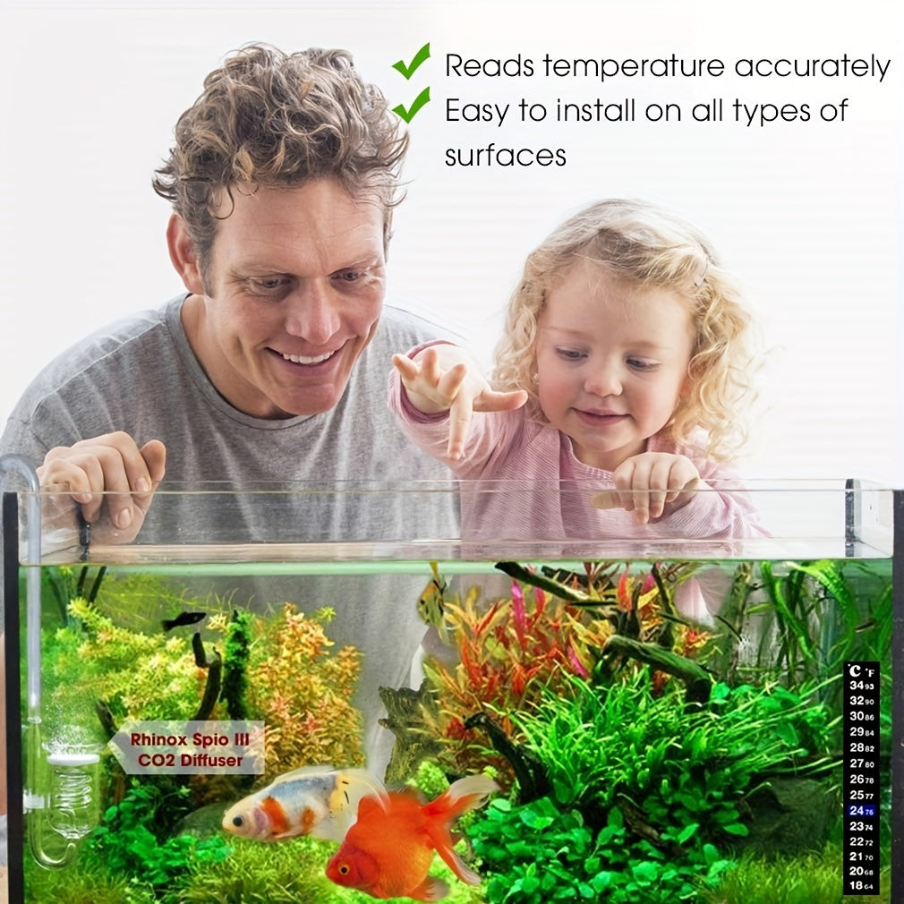 Fish Tank Thermometer Stick On Aquarium Temperature Sticker Strip Green