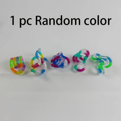 3pcs Stress Relief Twist & Transforming Toys Colorful Shapeshifting Fidget Toys