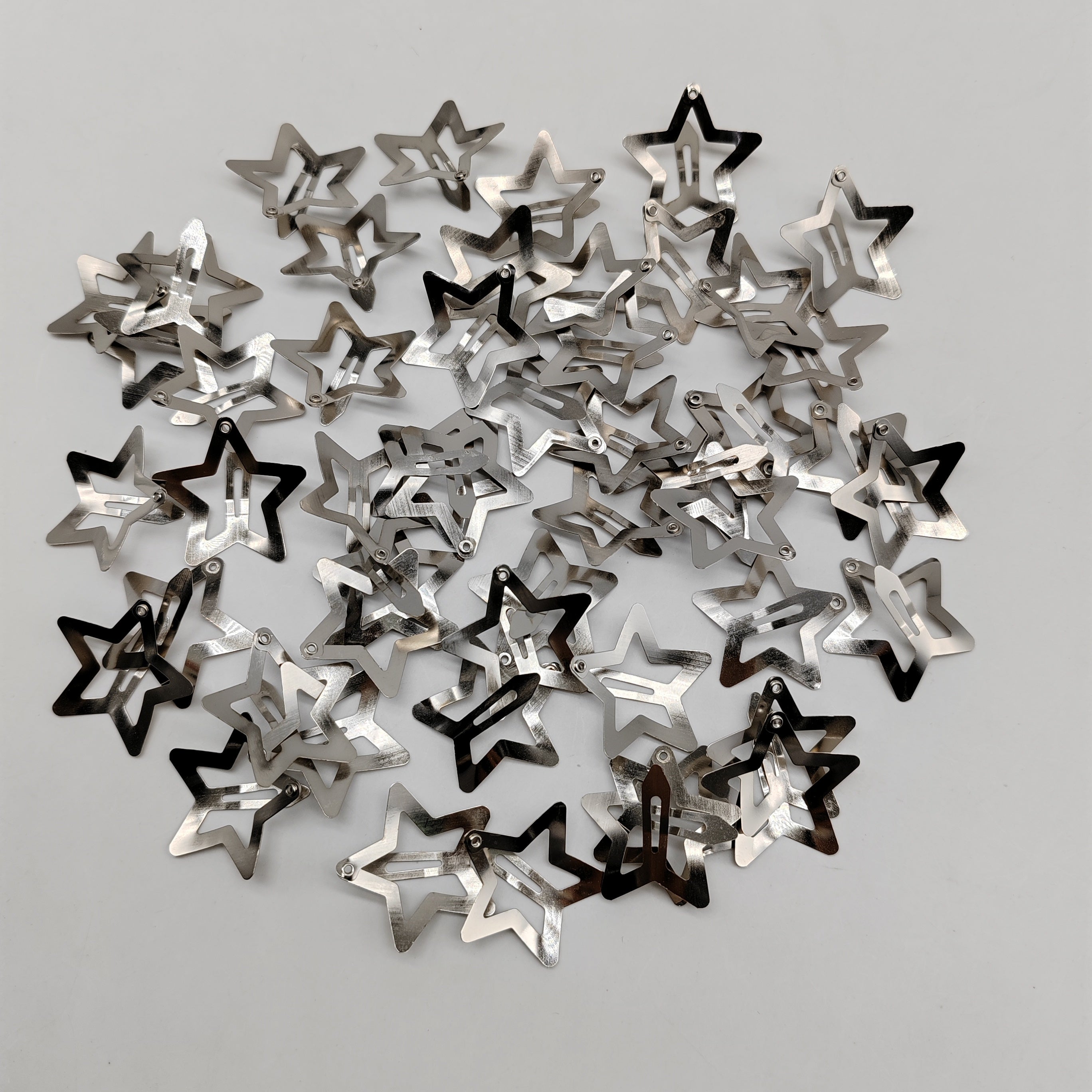 50pcs Y2K Hollow Star Snap Hair Clip For Bangs Braids Girls