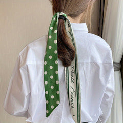 Polka Dot Print Ribbon Thin Scarf Hair Band Silk Hair Tie Hair Accessories