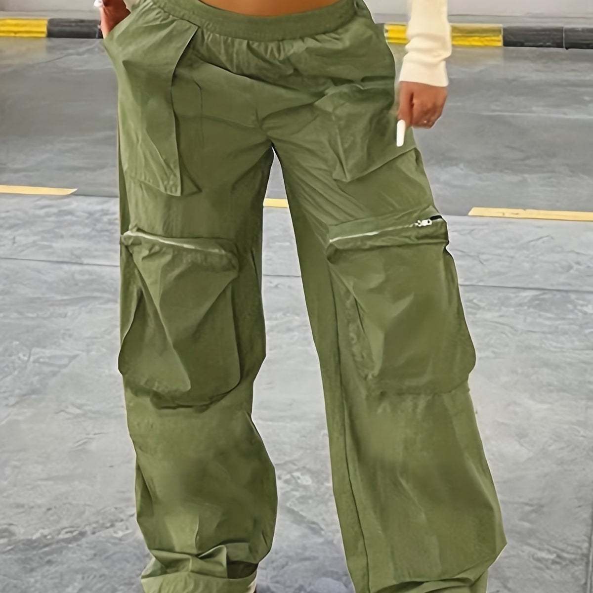 Y2K Loose Pocket Zipper Cargo Pants for Women