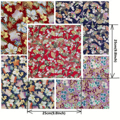 5pcs Bronzing Cotton Patchwork Fabric Flowers for Sewing Quilting Crafting