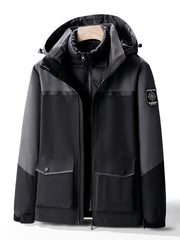 Unisex Ski Jacket with Detachable Fleece Coat Thermal Waterproof Windproof