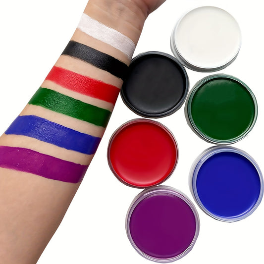 VERONNI Red Face Paint Set with 10 Brushes - Non Toxic Cosplay Makeup