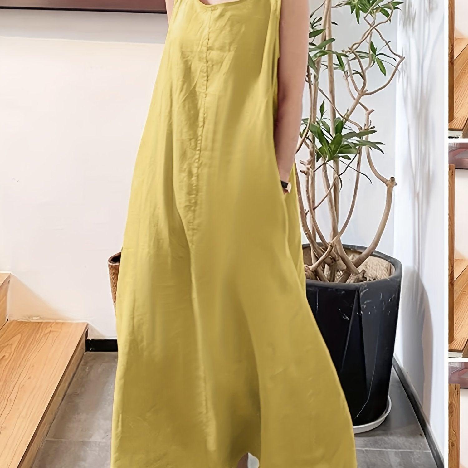  Casual Tank Dress with Pockets