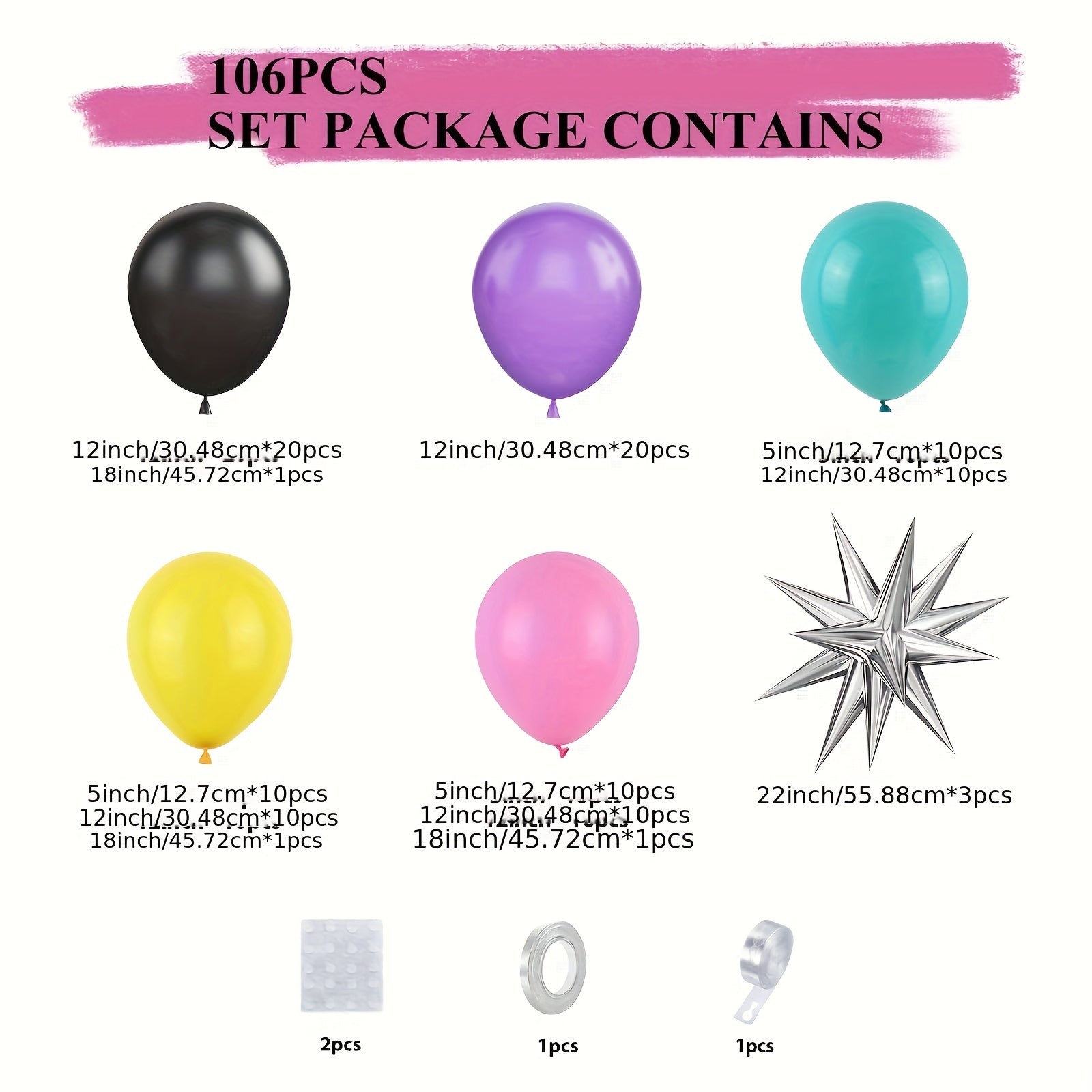 90S Music Party Balloon Wreath Set Silvery Star Birthday Scene Layout