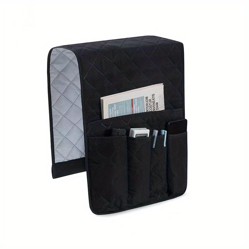 Sofa Armrest Hanging Bag Remote Control Storage 5 Pocket Magazines Organizer