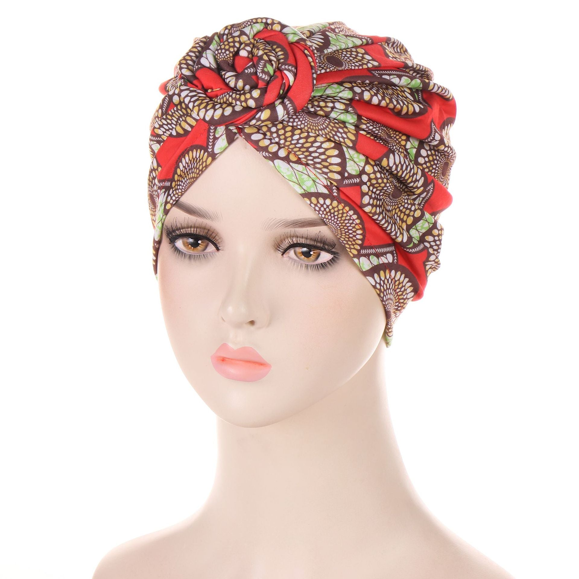 Multicolor Snail Print Turban Hat for Women