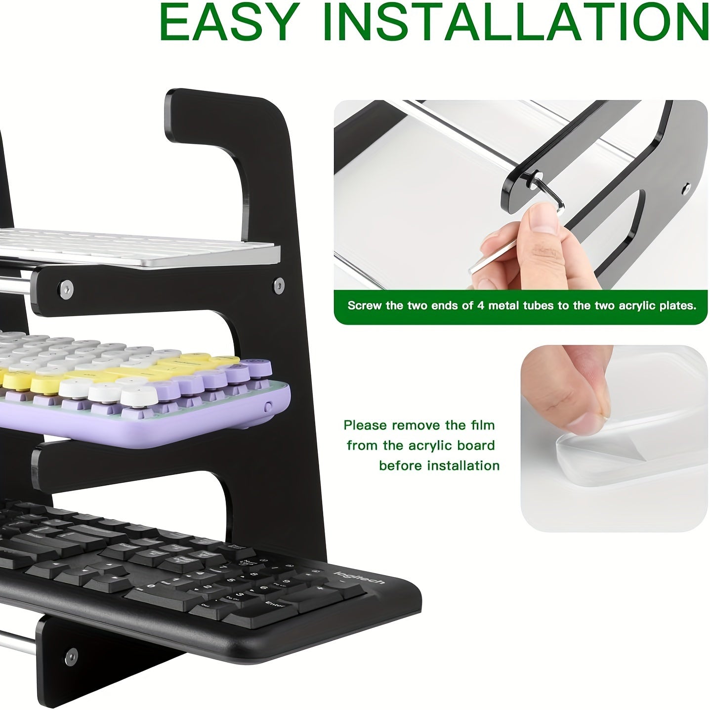 Acrylic Keyboard Stand 3 Layer Storage Rack