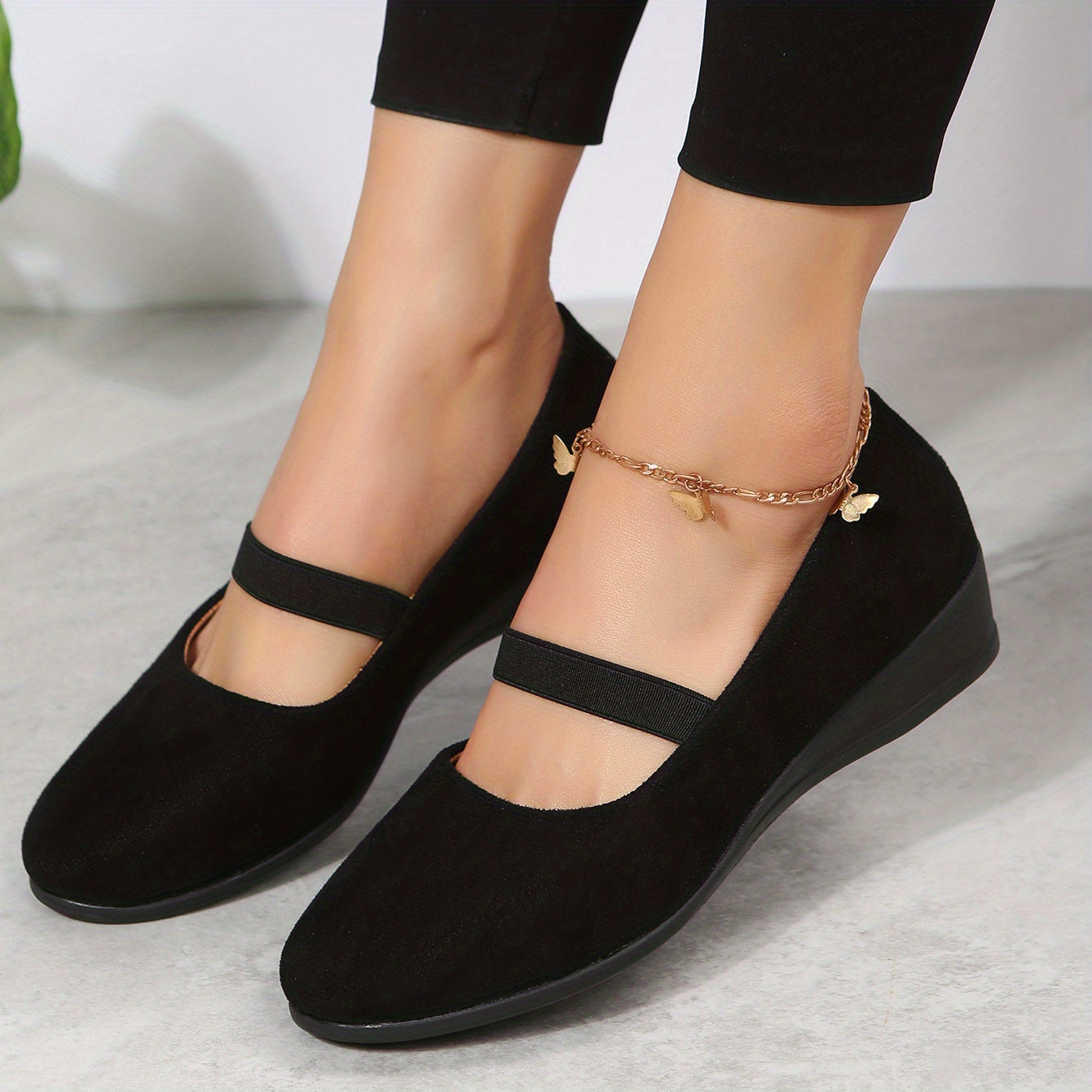 Women's Comfort Wedge Slip On Shoes Soft Sole Casual Walking Flats