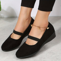 Women's Comfort Wedge Slip On Shoes Soft Sole Casual Walking Flats