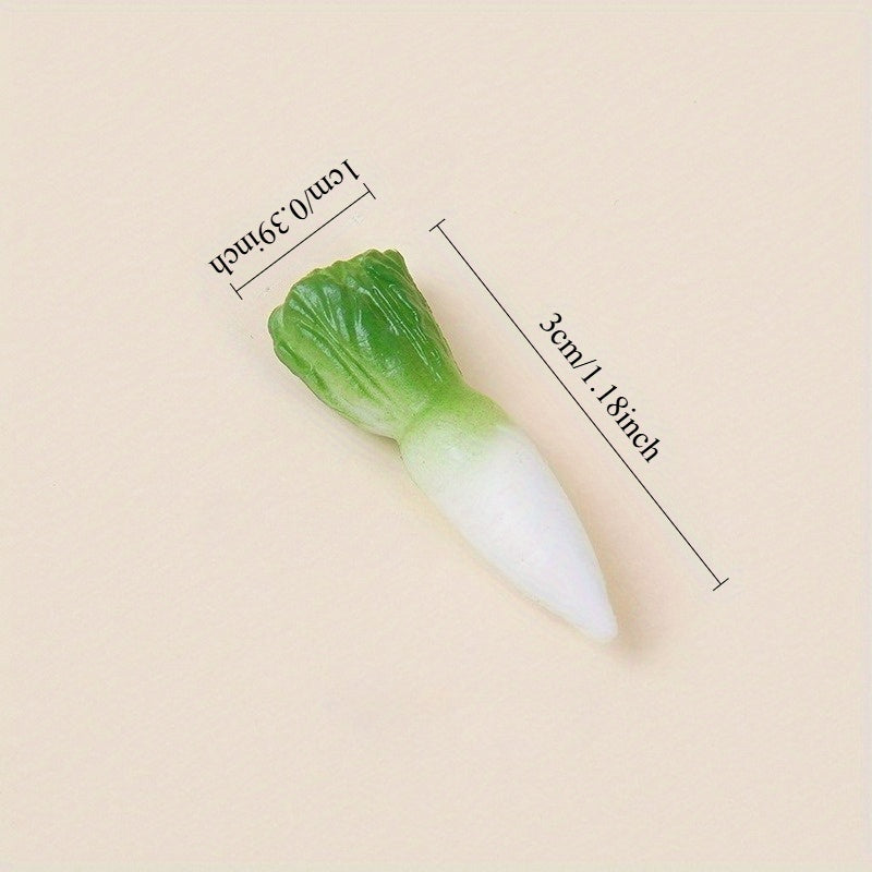4pcs Mini PVC Radish Slices for DIY Diorama Dollhouse Kitchen