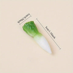 4pcs Mini PVC Radish Slices for DIY Diorama Dollhouse Kitchen