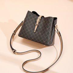 Vintage Argyle Crossbody Bag Adjustable Straps Zipper Square Shoulder Bag