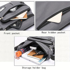 Men's Large Capacity Waterproof Backpack Nylon Shoulder Crossbody Bag