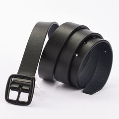 Double Sided Leather Belt With Rotating Pin Buckle Men's Casual Belt