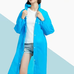 Reusable Rain Poncho for Adults with Hood