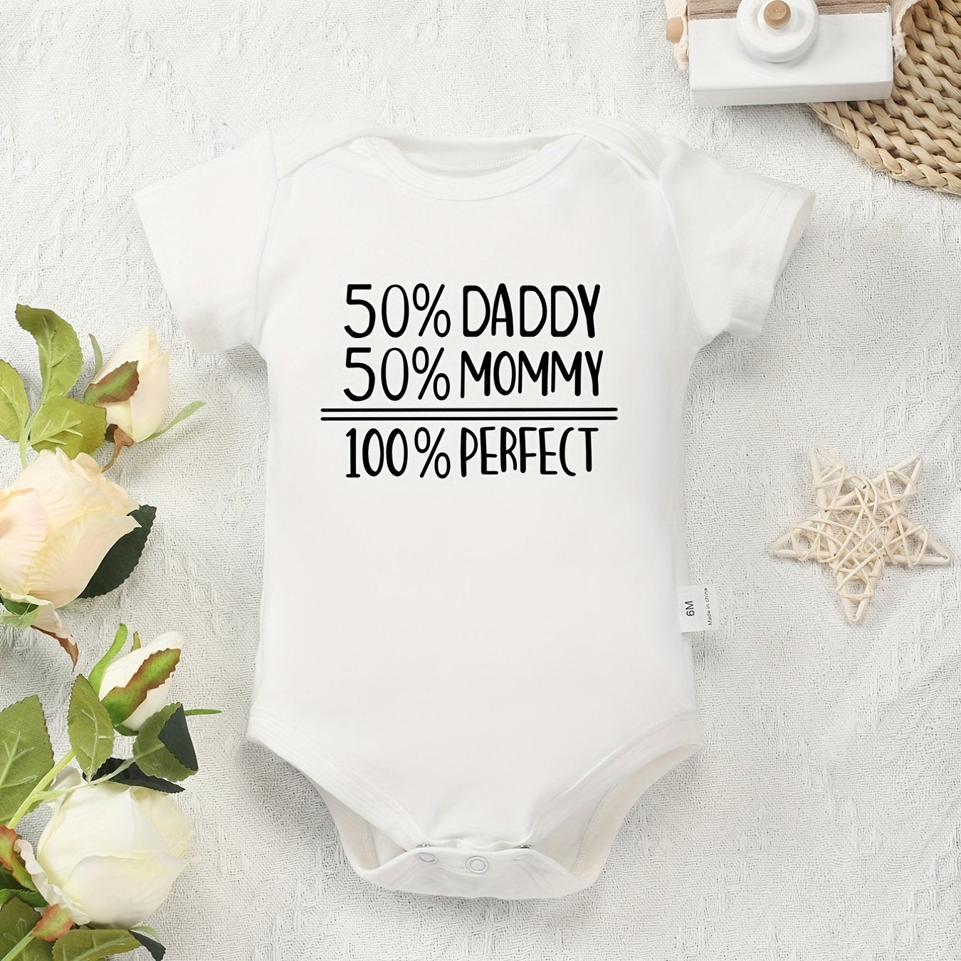 Cotton Letter Print Baby Onesies Comfortable Crew Neck Soft Baby Bodysuits