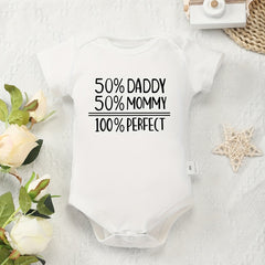 Cotton Letter Print Baby Onesies Comfortable Crew Neck Soft Baby Bodysuits