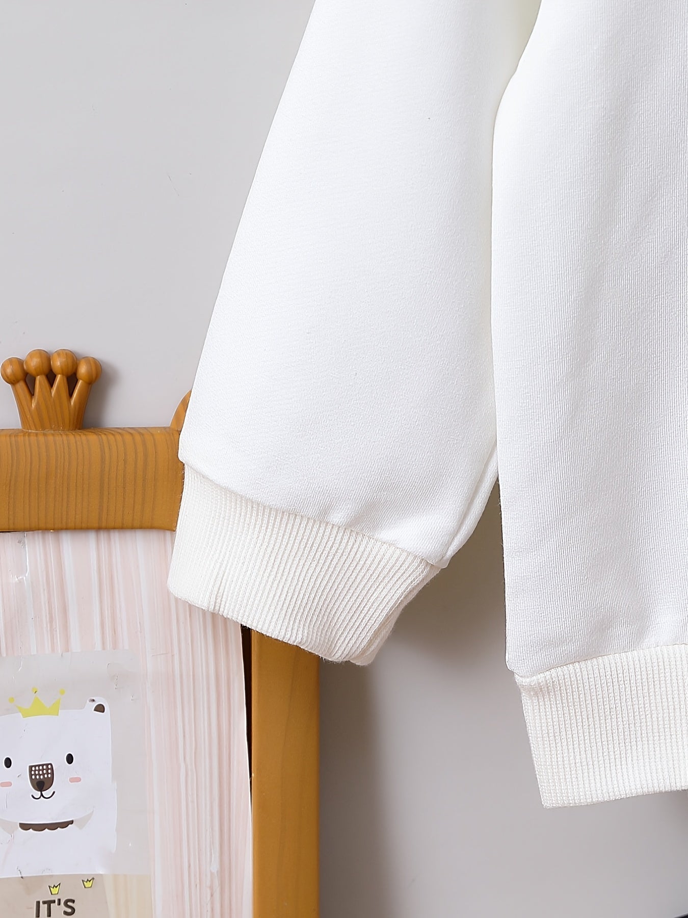 Boys Bear Print Hoodie for Spring Fall