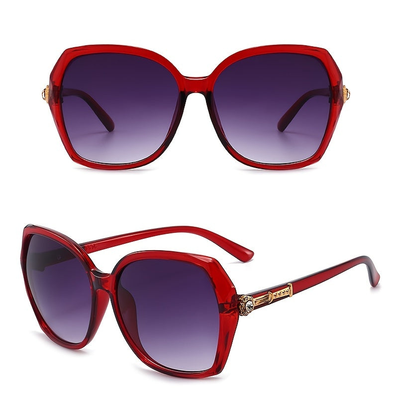 Vintage Oversized Square Sunglasses Transparent Gradient Classic Eyeglasses